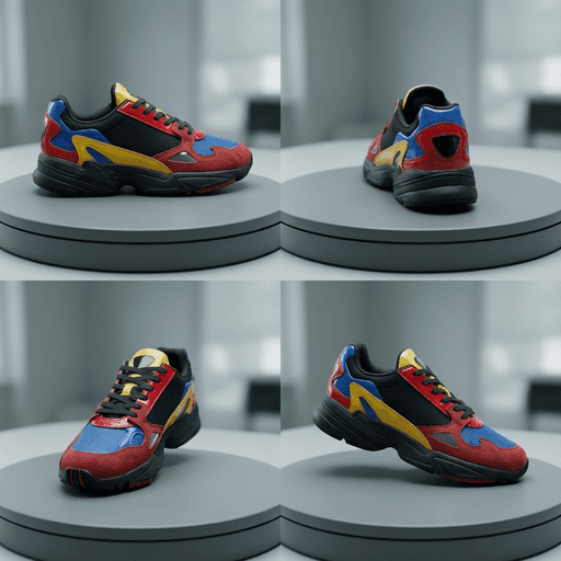 Sneaker turntable example: a sneaker rotated through angles